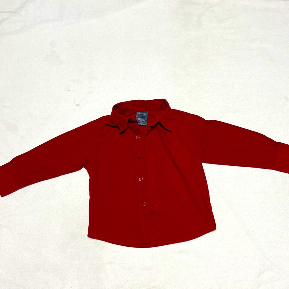 Perry Ellis Portfolio Red long sleeve Button down shirt